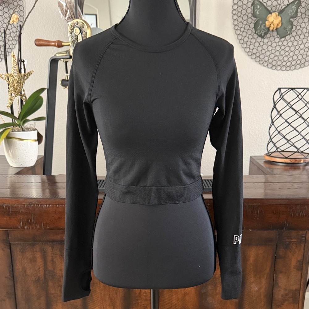 PINK Active Long Sleeve Crop Top